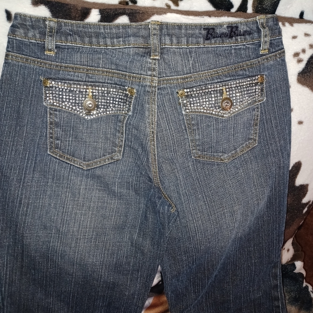 BISOU BISOU WOMENS JEANS, SIZE 8, 5 POCKET, WITH BLING. - Picture 7 of 9